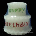 Birthday Cake-shaped Electrical Candle Lamp, Made of Real Wax and Parraffin, with LED Flashing Bulbs